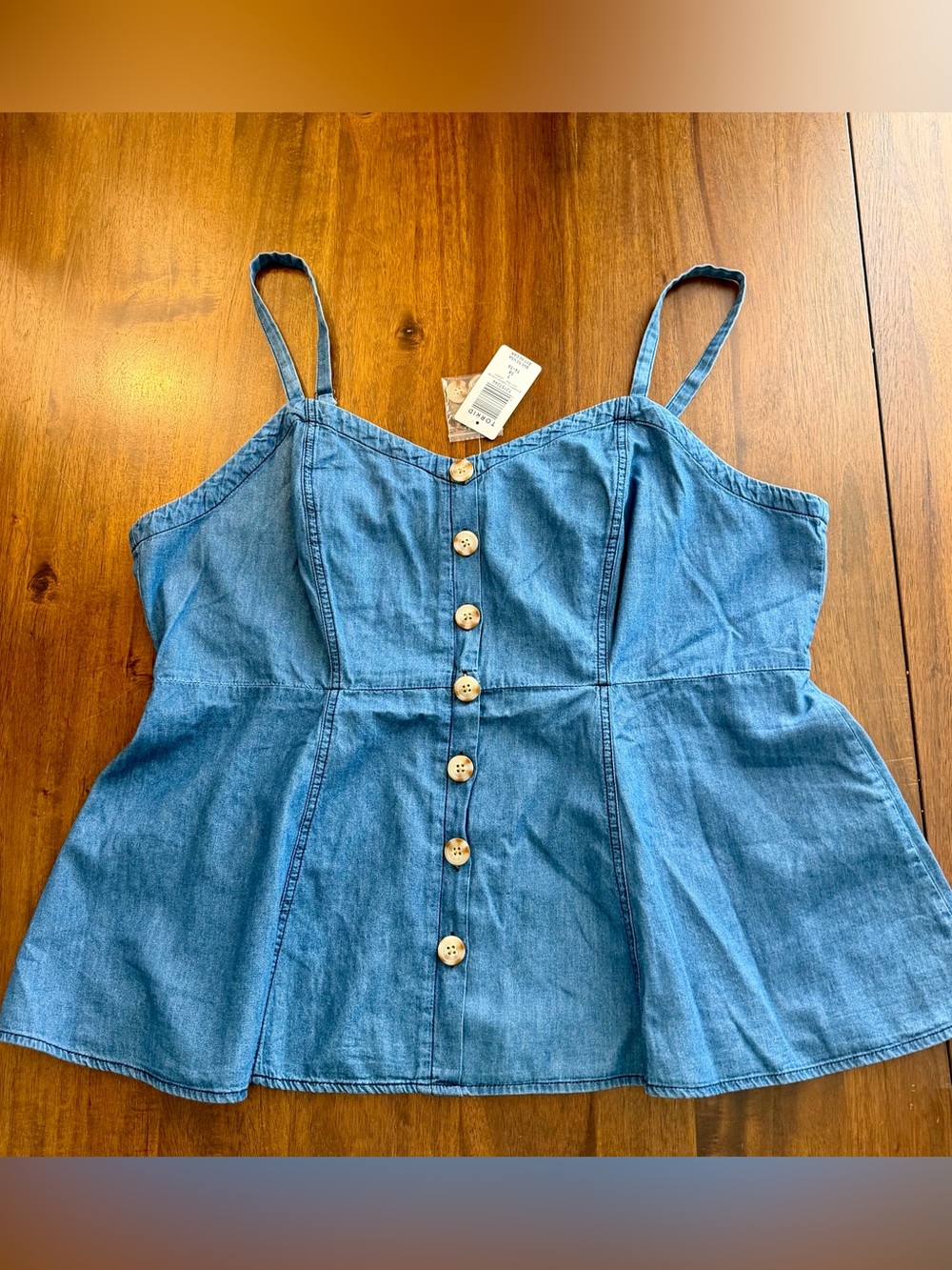 torrid Light Blue Denim Button-Front Cami